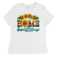 White home sweet home sunflower Ladies Tee - BarkalooDesign