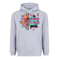 Heather Grey sunflower in october we wear pink Heavyweight Hoodie - AdoDesignShop