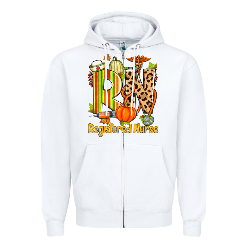 Fall Rn Registered Nurse Zipper Hoodie by Zillion Design Studio | Teevron