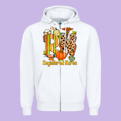 Fall Rn Registered Nurse Zipper Hoodie Designed By Zillion Design Studio
