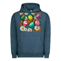 Pigment Midnight Navy Easter eggs Urban Hoodie - NancyCooperArtShop