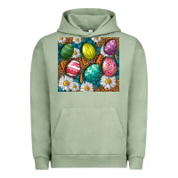 Pigment Oil Green Easter eggs Urban Hoodie - NancyCooperArtShop