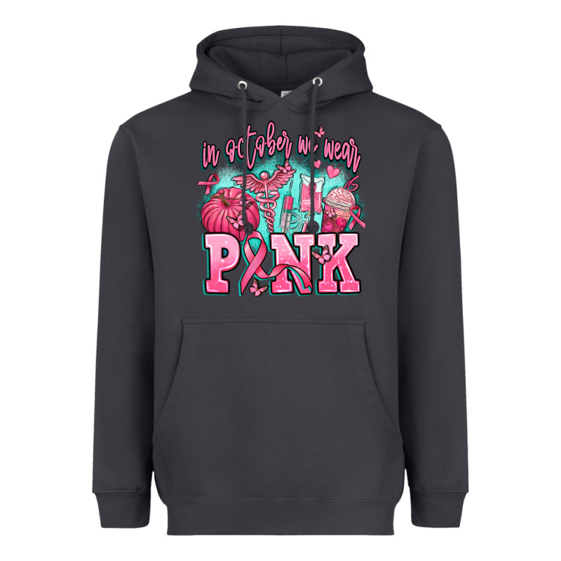 In October We Wear Pink Heavyweight Hoodie by AdoDesignShop | Teevron