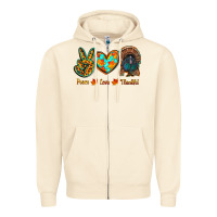 Sandshell peace love thankful Zipper Hoodie - RanaPortraitStore