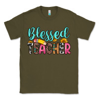 Army Green blessed teacher Classic Tee - Zillion Design Studio