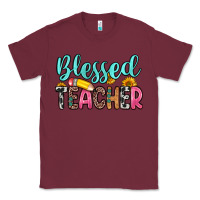 Burgundy blessed teacher Classic Tee - Zillion Design Studio
