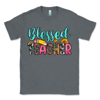Charcoal Heather blessed teacher Classic Tee - Zillion Design Studio