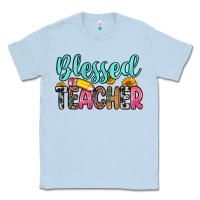 Dusty Blue blessed teacher Classic Tee - Zillion Design Studio