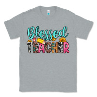 Heather Grey blessed teacher Classic Tee - Zillion Design Studio