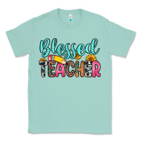 Seafoam blessed teacher Classic Tee - Zillion Design Studio