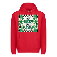 Red not lucky just blessed Premium Hoodie - MaliasSmallBusiness