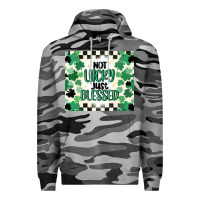 Slate Camo not lucky just blessed Premium Hoodie - MaliasSmallBusiness