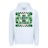 White not lucky just blessed Premium Hoodie - MaliasSmallBusiness