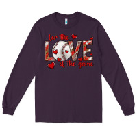 Plum for the love of the game baseball Long Sleeve Tee - texasbilliewilder