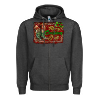 Charcoal Heather merry christmas y'all boots Zipper Hoodie - RanaPortraitStore