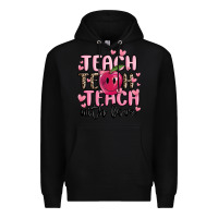 Black teach teach teach with love Premium Hoodie - MaliasSmallBusiness