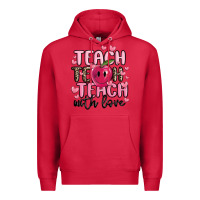 Cardinal teach teach teach with love Premium Hoodie - MaliasSmallBusiness