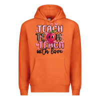 Carrot teach teach teach with love Premium Hoodie - MaliasSmallBusiness