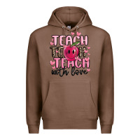Chestnut teach teach teach with love Premium Hoodie - MaliasSmallBusiness