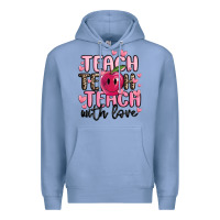 Colony Blue teach teach teach with love Premium Hoodie - MaliasSmallBusiness