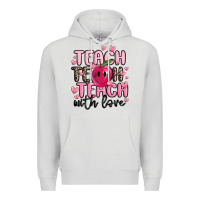 Dove Grey teach teach teach with love Premium Hoodie - MaliasSmallBusiness