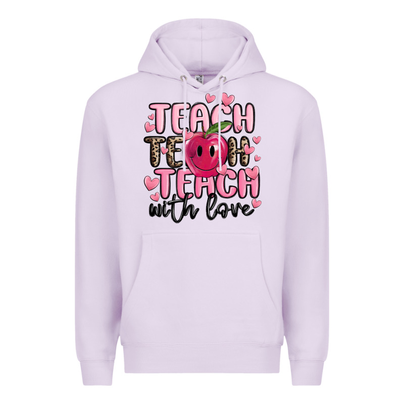 Teach Teach Teach With Love Premium Hoodie by MaliasSmallBusiness | Teevron