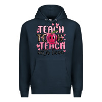 Navy teach teach teach with love Premium Hoodie - MaliasSmallBusiness