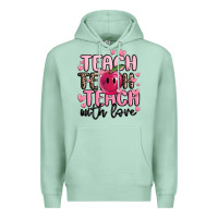 Seafoam teach teach teach with love Premium Hoodie - MaliasSmallBusiness