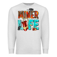 Oatmeal Heather miner life Premium Sweatshirt - AdoDesignShop