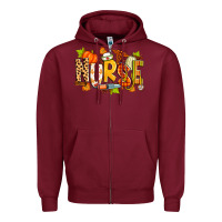 Burgundy fall nurse Zipper Hoodie - Zillion Design Studio