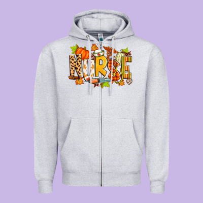 Fall Nurse Zipper Hoodie Designed By Zillion Design Studio