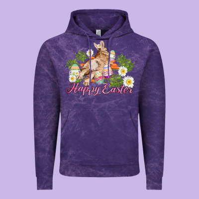 Easter Bunny With Carrots And Daisy Vintage Hoodie Designed By Adodesignshop