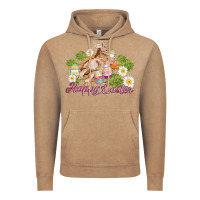 Vintage Coffee easter bunny with carrots and daisy Vintage Hoodie - AdoDesignShop