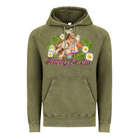 Vintage Olive easter bunny with carrots and daisy Vintage Hoodie - AdoDesignShop