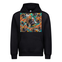 Thanksgiving Turkey Sunflower Turquoise Urban Hoodie | Teevron