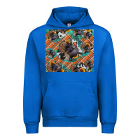 Cobalt Thanksgiving Turkey sunflower turquoise Urban Hoodie - NancyCooperArtShop