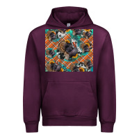 Mauve Wine Thanksgiving Turkey sunflower turquoise Urban Hoodie - NancyCooperArtShop