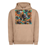 Pigment Burro Thanksgiving Turkey sunflower turquoise Urban Hoodie - NancyCooperArtShop