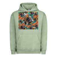 Pigment Oil Green Thanksgiving Turkey sunflower turquoise Urban Hoodie - NancyCooperArtShop
