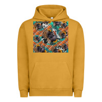 Pigment Peanut Butter Thanksgiving Turkey sunflower turquoise Urban Hoodie - NancyCooperArtShop