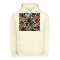 Pigment Pistachio Thanksgiving Turkey sunflower turquoise Urban Hoodie - NancyCooperArtShop