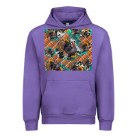 Tulip Thanksgiving Turkey sunflower turquoise Urban Hoodie - NancyCooperArtShop