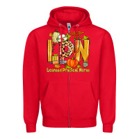 Red fall lpn licensed practical nurse Zipper Hoodie - Zillion Design Studio