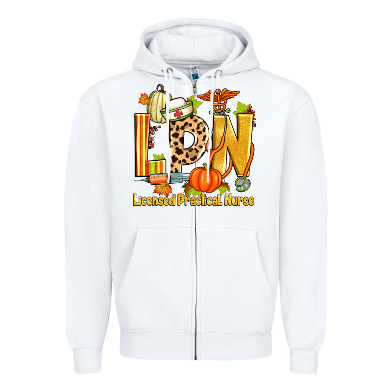 Fall Lpn Licensed Practical Nurse Zipper Hoodie by Zillion Design Studio | Teevron