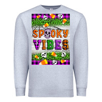 Heather Grey Halloween Spooky Vibes Premium Sweatshirt - Artiststas