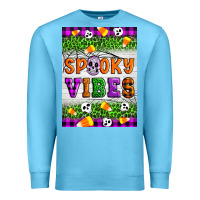 Ocean Blue Halloween Spooky Vibes Premium Sweatshirt - Artiststas