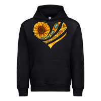 Black Childhood Cancer Awareness heart Urban Hoodie - NancyCooperArtShop
