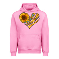 Fuchsia Pink Childhood Cancer Awareness heart Urban Hoodie - NancyCooperArtShop