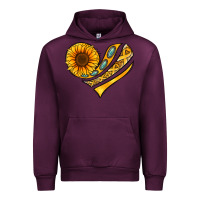 Mauve Wine Childhood Cancer Awareness heart Urban Hoodie - NancyCooperArtShop