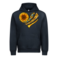 Navy Childhood Cancer Awareness heart Urban Hoodie - NancyCooperArtShop